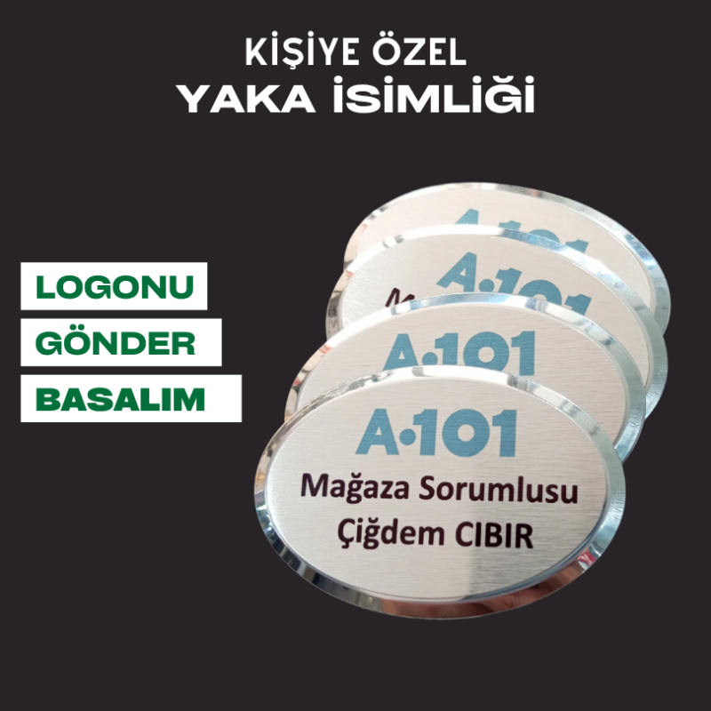 Oval Model Yaka İsimliği 10 Adet