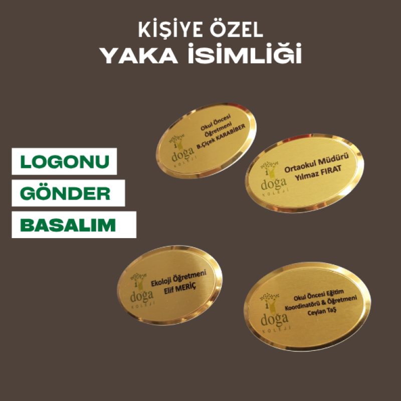 Oval Model Yaka İsimliği 20 Adet 