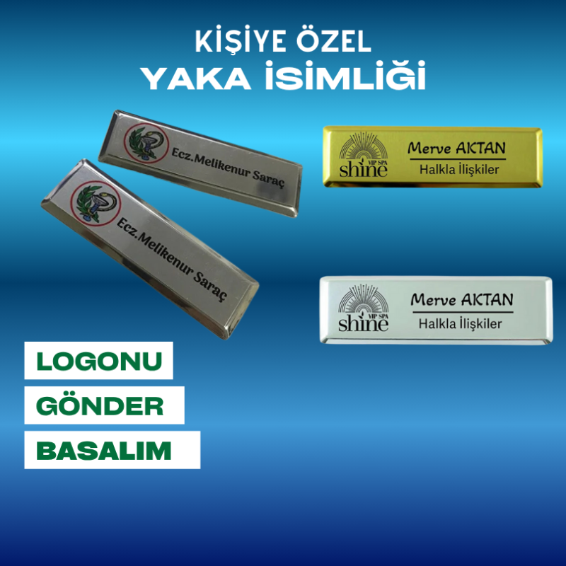 Dikdörtgen İnce Model Yaka İsimliği